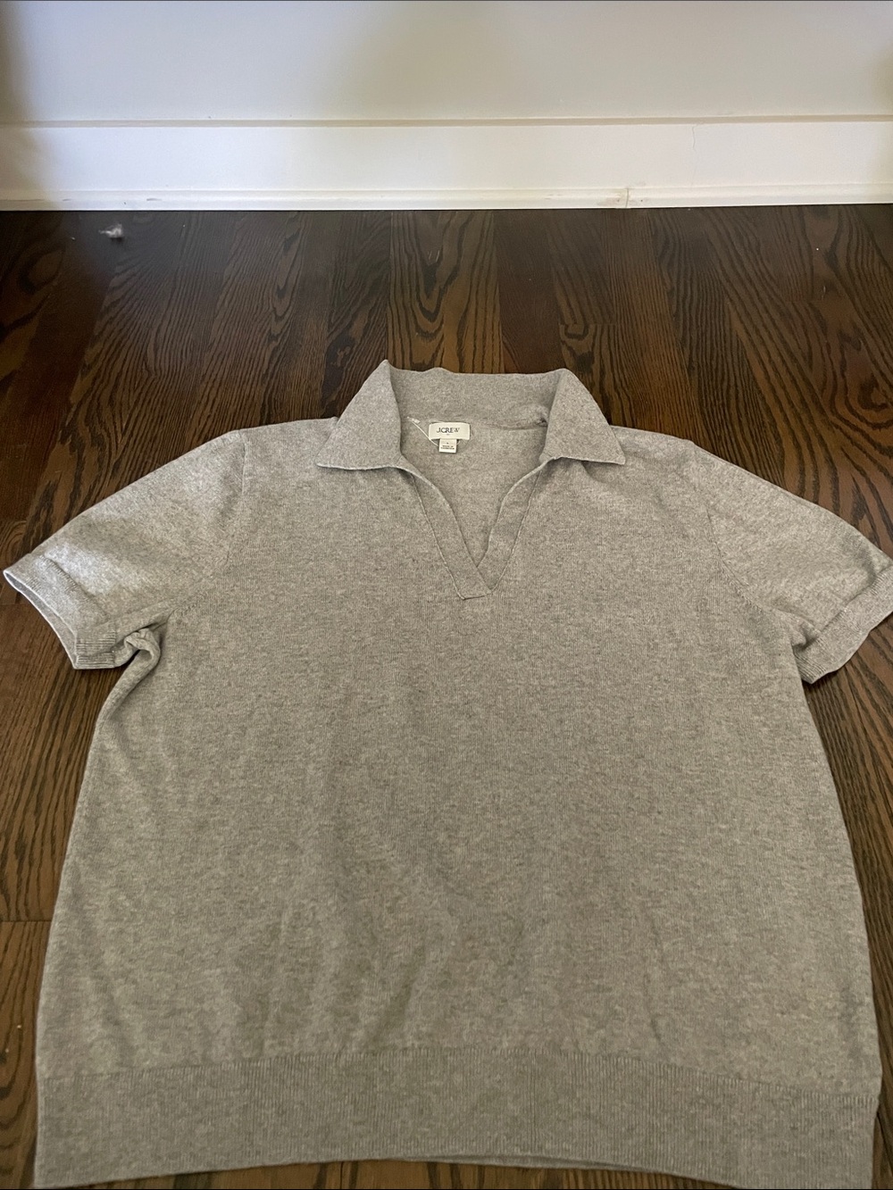 J. Crew Light Gray Short-Sleeve Knit Polo